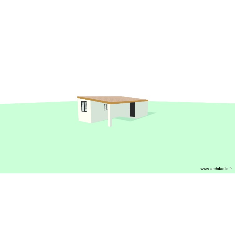 dépendance. Plan de 1 pièce et 28 m2