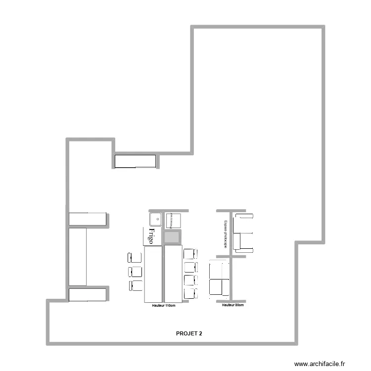 AMENAGEMENT BUREAUX SPL ETAGE 2.1. Plan de 1  et 0 m²