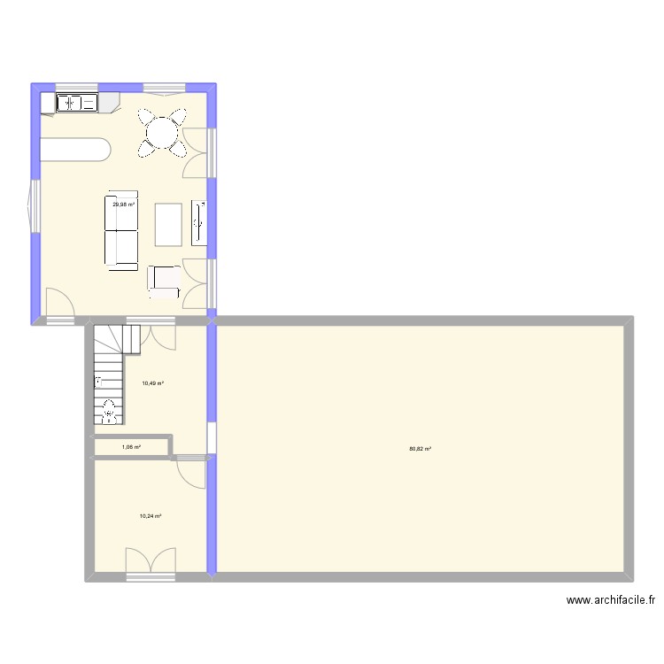 Salleboeuf. Plan de 5 pièces et 133 m2