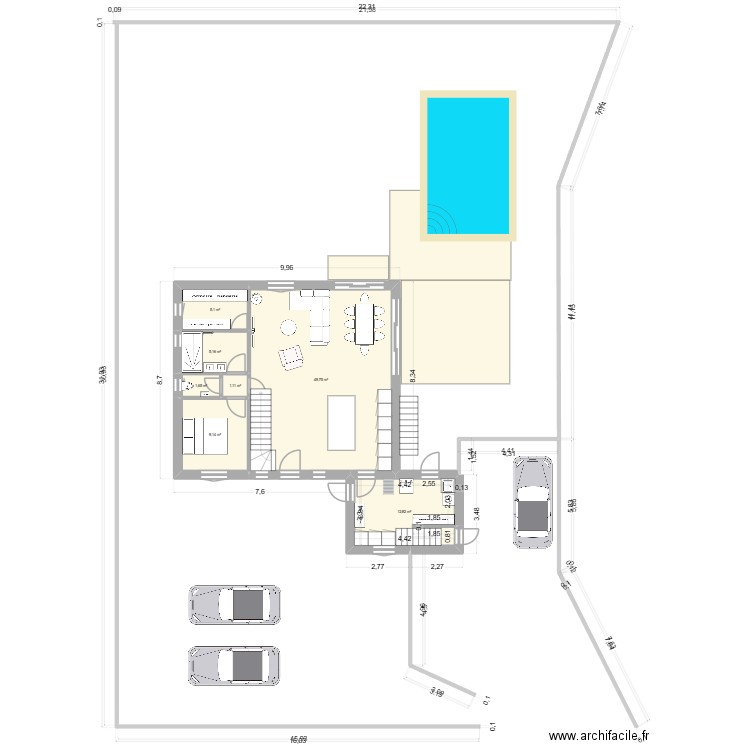 plan 24-09. Plan de 17 pièces et 179 m2