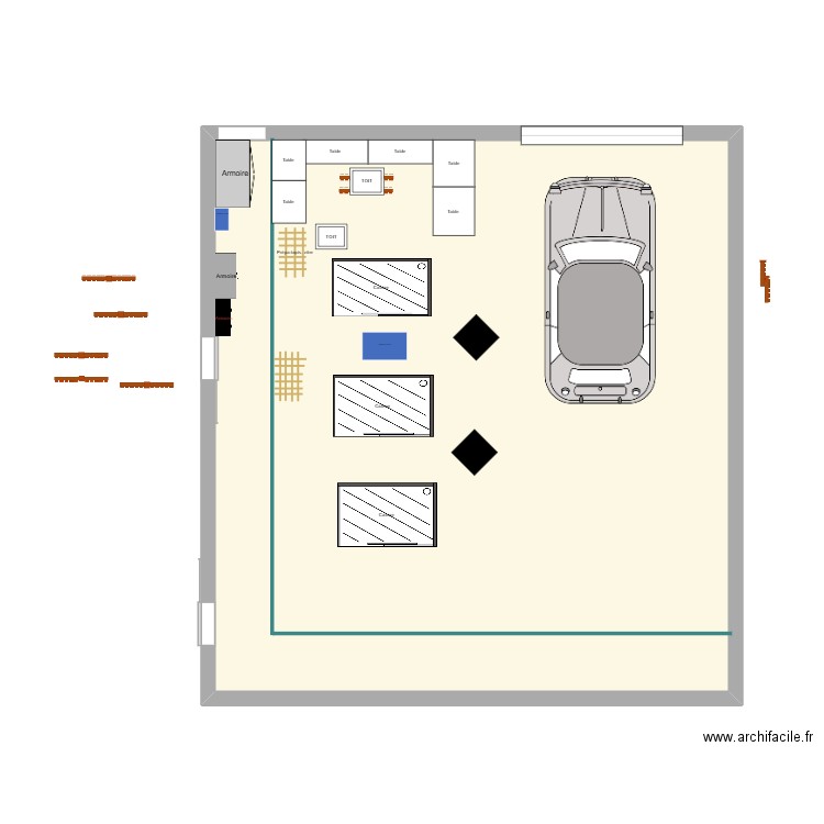 Porte 1. Plan de 1 pièce et 97 m2