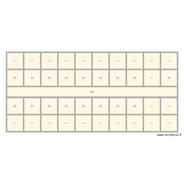 BOX. Plan de 41 pièces et 289 m2
