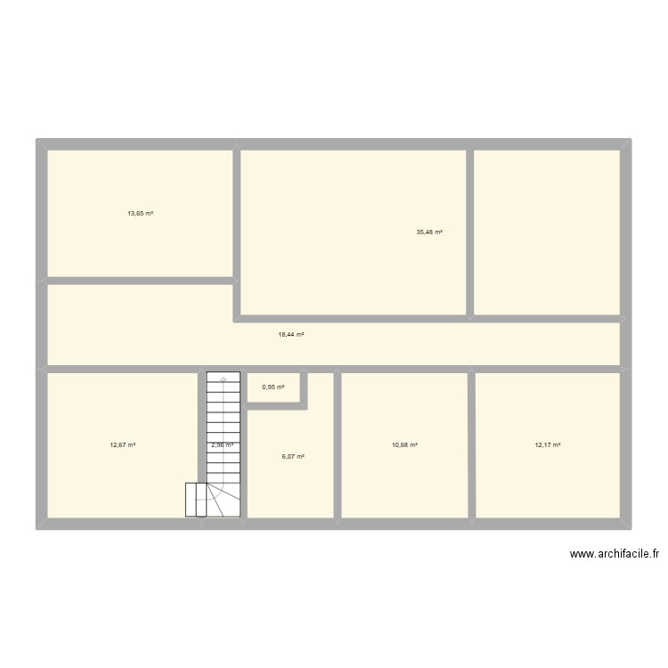 François Muller. Plan de 9 pièces et 113 m2