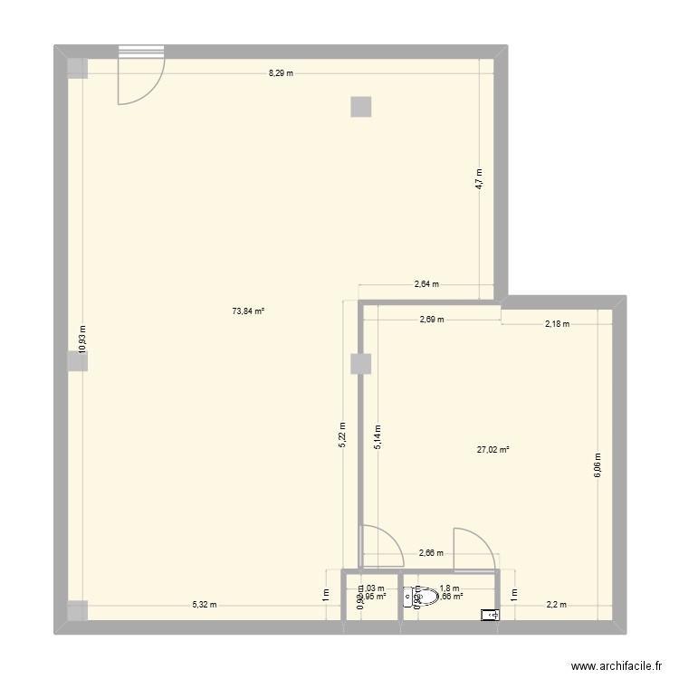 Antenne Villeneuve lmoubet. Plan de 4 pièces et 103 m2