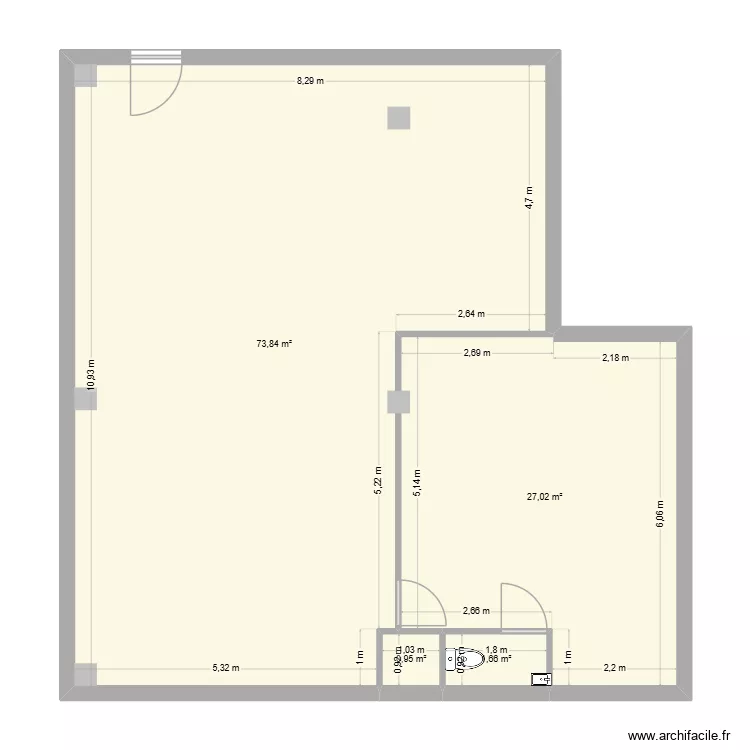 Antenne Villeneuve lmoubet. Plan de 4  et 103 m²