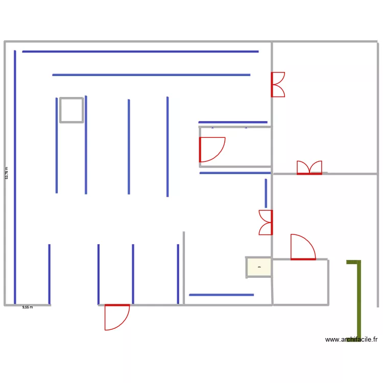 entresol. Plan de 1  et 18 m²