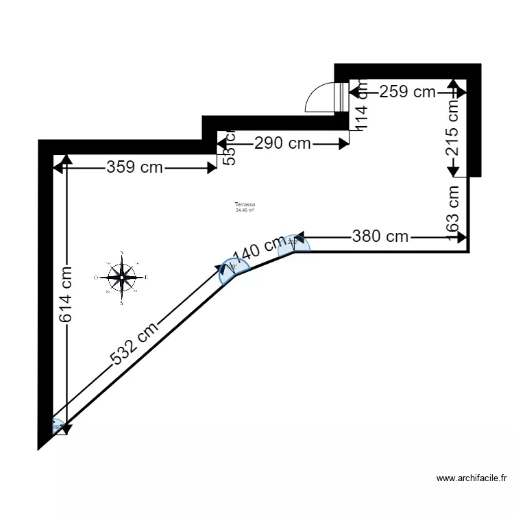 ED. SANT ROC, 1-1. LA MASSANA. Plan de 1 Pièce et 34 m²