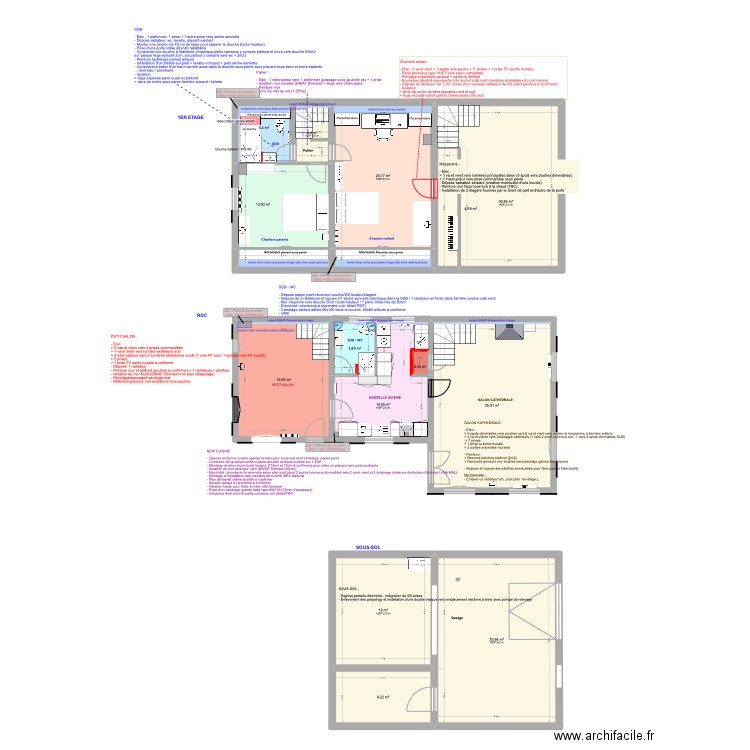 Noisy v4. Plan de 17 pièces et 228 m2