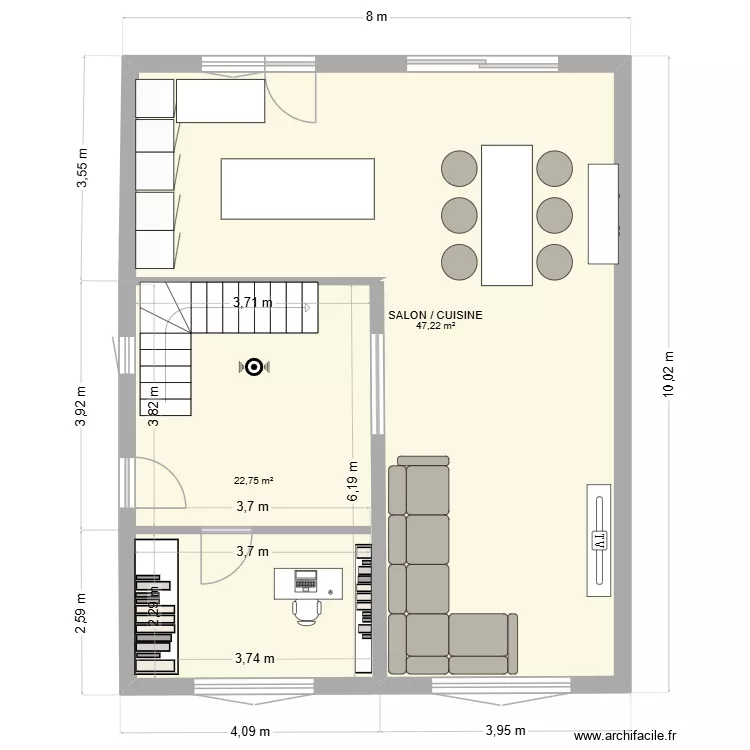 RDC. Plan de 2 et 70 m² RDC. Plan de 2 et 70 m²