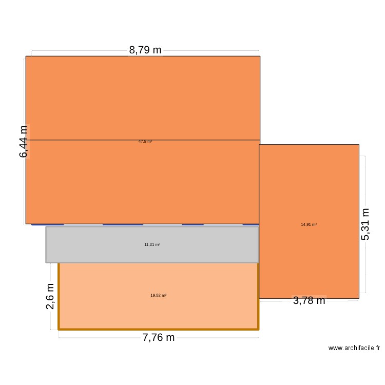 Vue du Ciel. Plan de 4 pièces et 94 m2