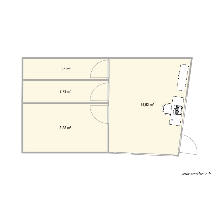bureau. Plan de 0 pièce et 0 m2 bureau. Plan de 0 pièce et 0 m2