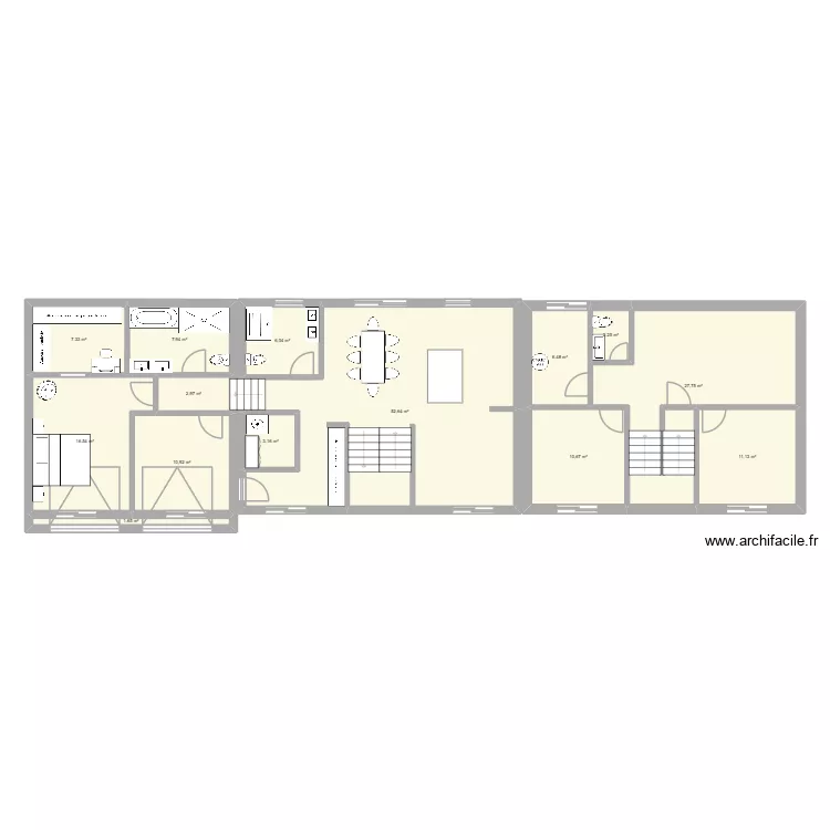 renovation Stiphiie2. Plan de 14  et 167 m²