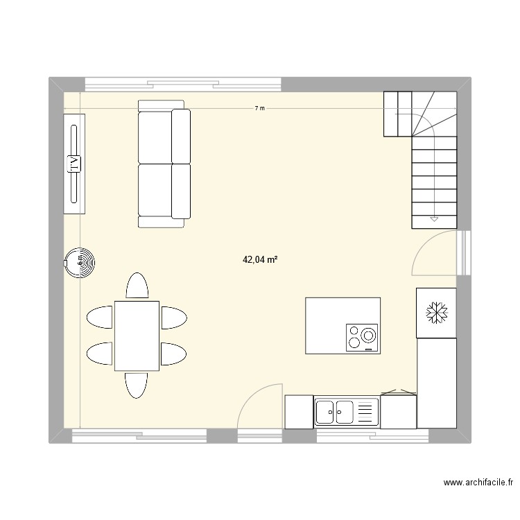 loyat 1. Plan de 1 pièce et 42 m2