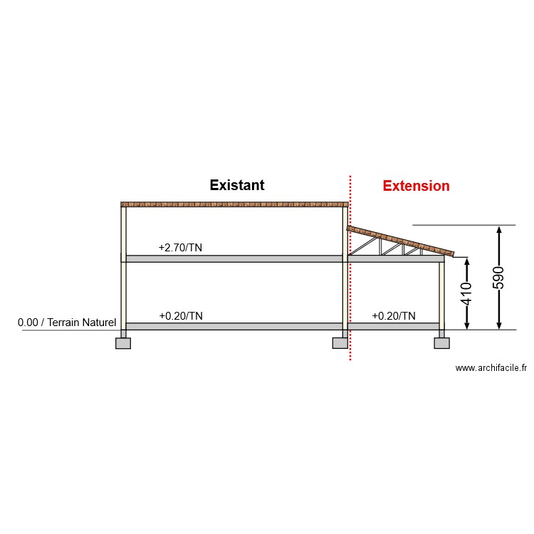 plan coupe. Plan de 0 pièce et 0 m2