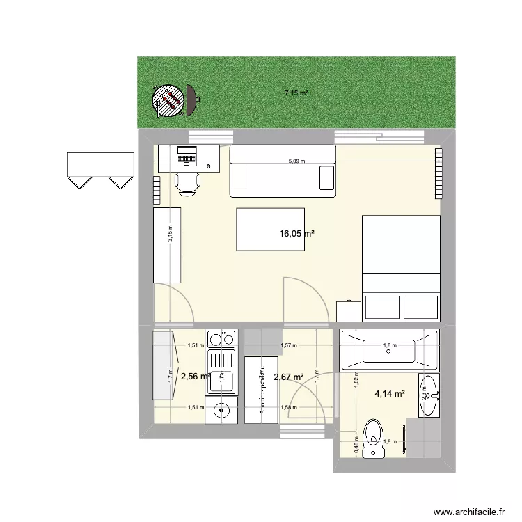 Loulou Paris. Plan de 4 et 25 m² Loulou Paris. Plan de 4 et 25 m²
