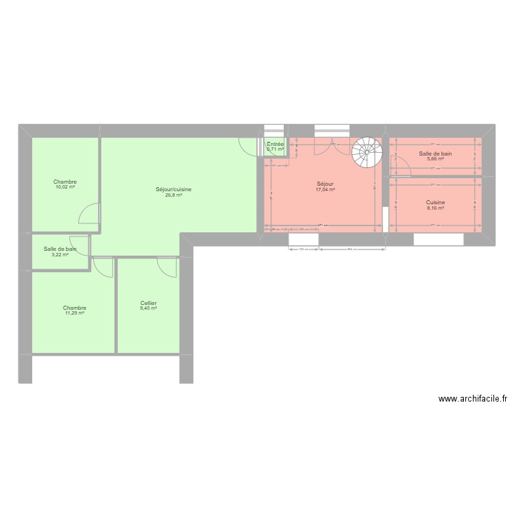 queyroi. Plan de 13 pièces et 184 m2