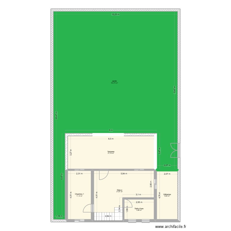 Goyave Boisel 444. Plan de 9 pièces et 268 m2