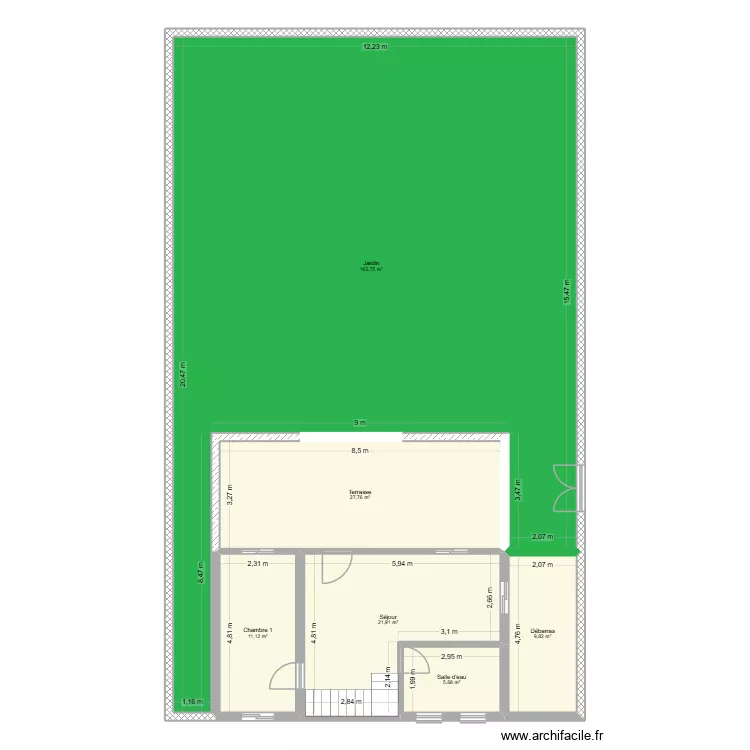 Goyave Boisel 444. Plan de 9 pièces et 268 m²