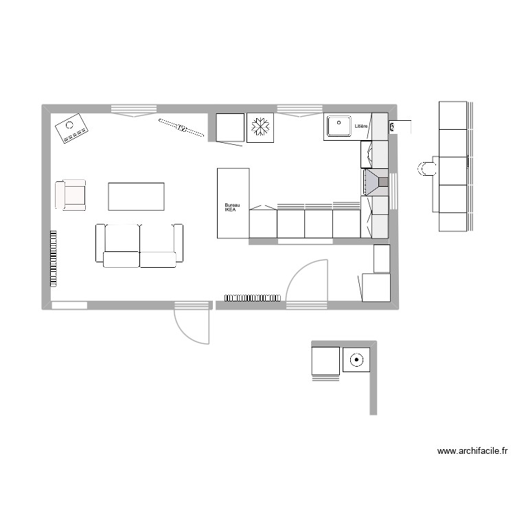 Cuisine/salon maison Verte. Plan de 0 pièce et 0 m2 Cuisine/salon maison Verte. Plan de 0 pièce et 0 m2