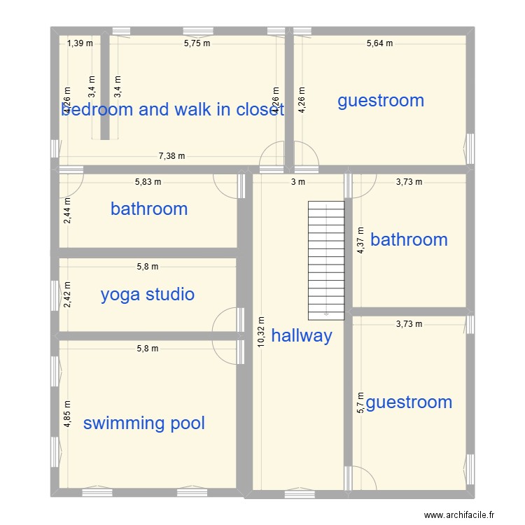 maison mathilde. Plan de 8 pièces et 179 m2