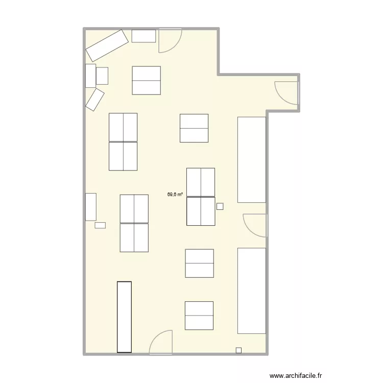 magasin 1. Plan de 1 Pièce et 70 m² magasin 1. Plan de 1 Pièce et 70 m²