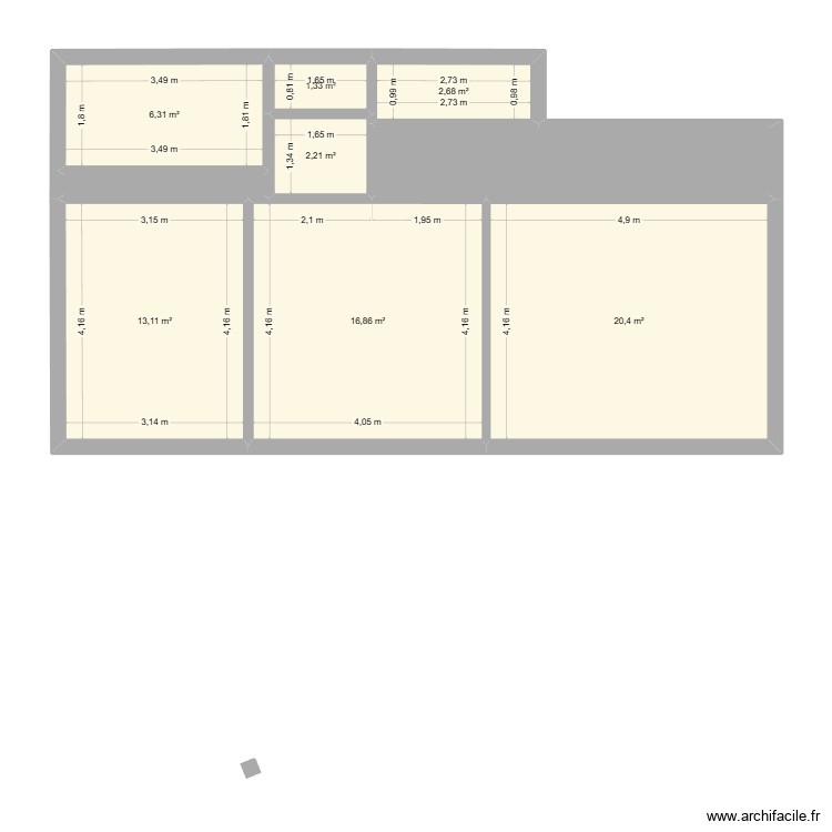 Komenského 607 byt 7 zkouška. Plan de 0 pièce et 0 m2 Komenského 607 byt 7 zkouška. Plan de 0 pièce et 0 m2