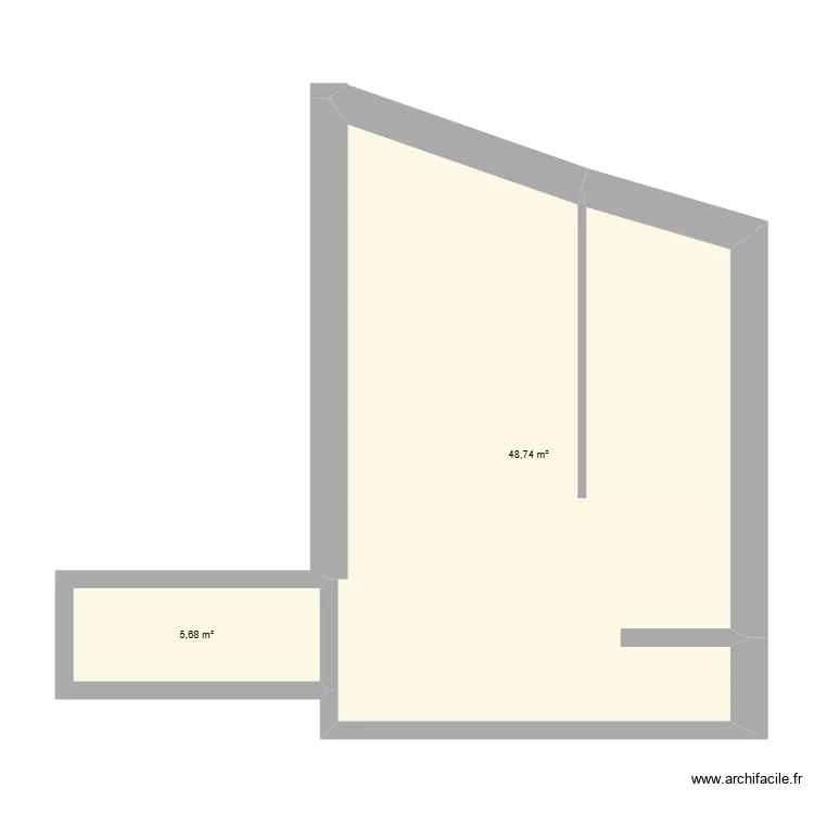 APPART 4. Plan de 2  et 54 m²