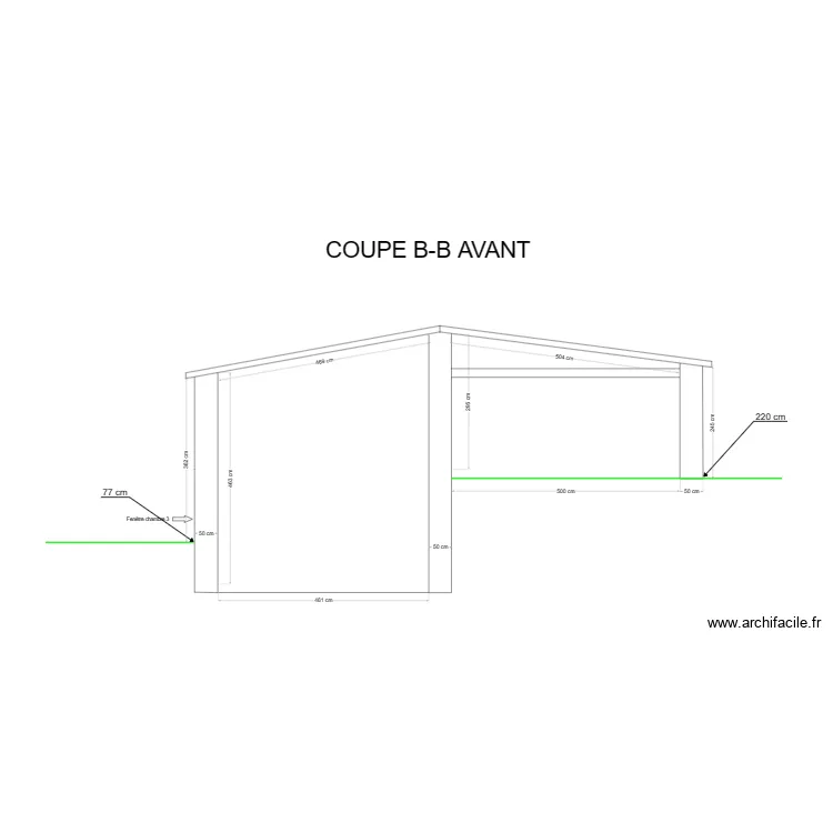 coupe bb AVANT. Plan de 