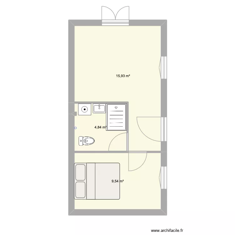Atelier 102 Bourgogne avec meubles. Plan de 3 Pièces et 30 m² Atelier 102 Bourgogne avec meubles. Plan de 3 Pièces et 30 m²