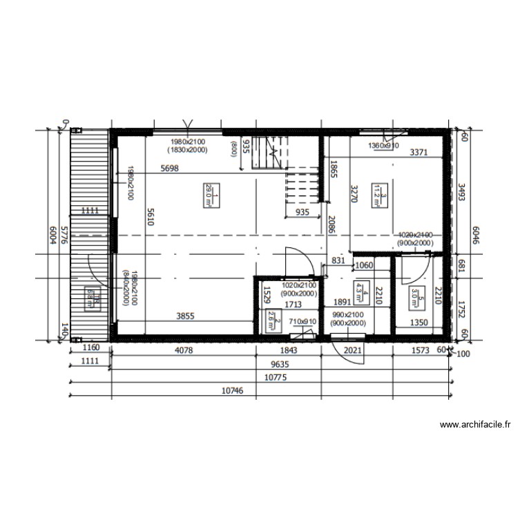 Plan RDC original. Plan de 0 pièce et 0 m2
