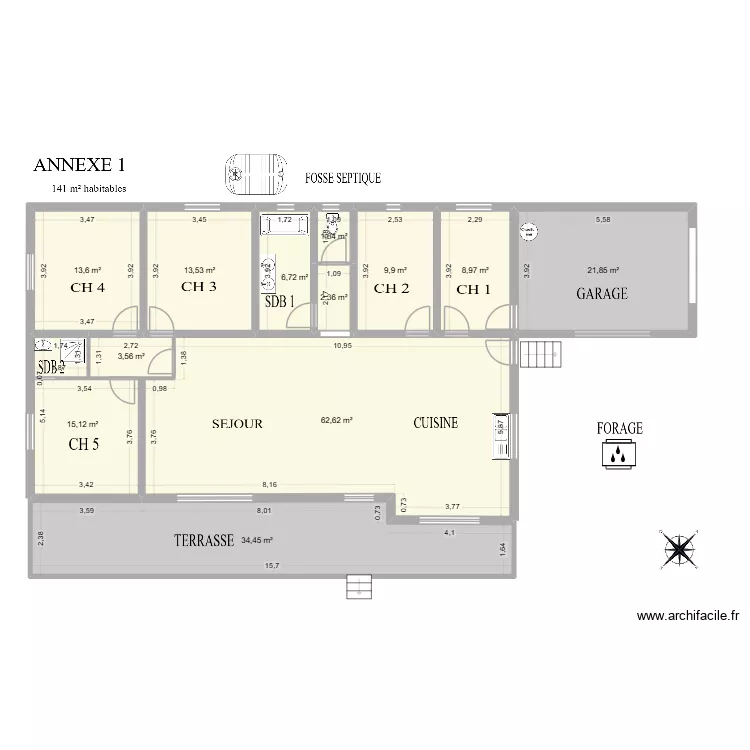 MAISON DONZERE. Plan de 12  et 195 m²