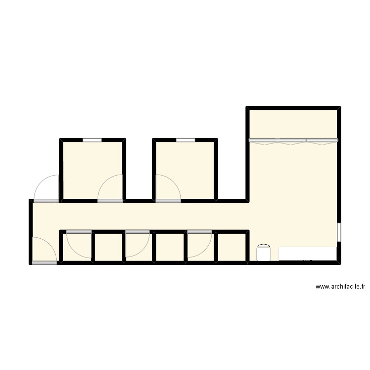 Appart. Plan de 9 pièces et 33 m2