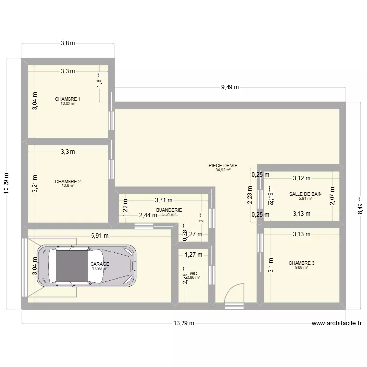 plan 18. Plan de 8  et 97 m²