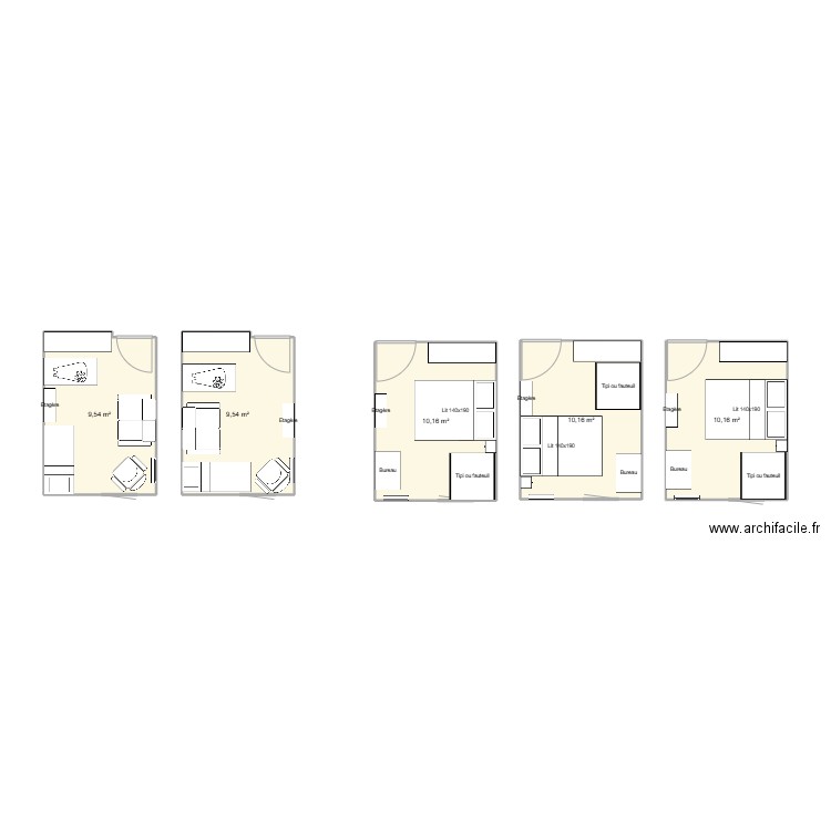 Chambres enfants. Plan de 0 pièce et 0 m2