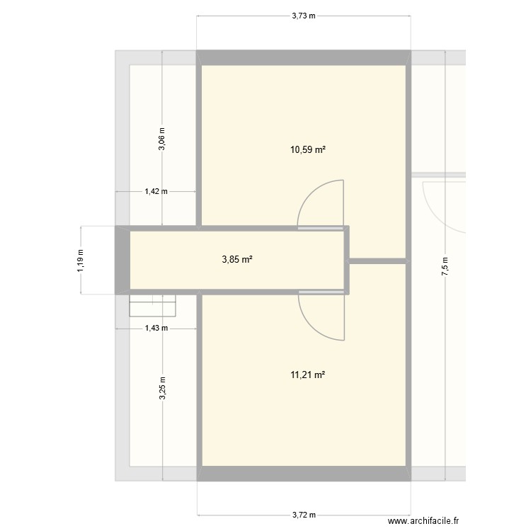Maison 64m². Plan de 6 pièces et 67 m2