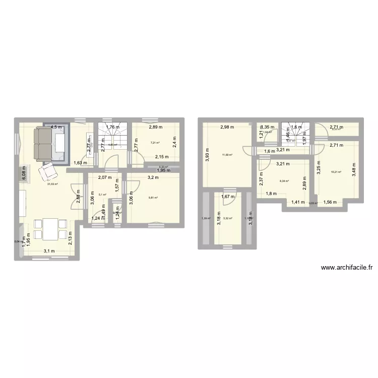 Maison V1. Plan de 18 Pièces et 105 m² Maison V1. Plan de 18 Pièces et 105 m²