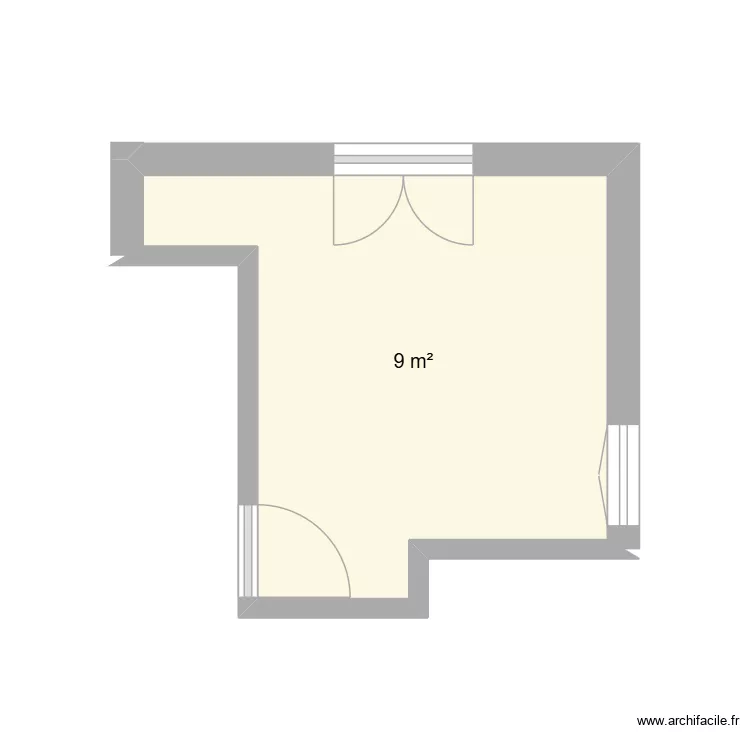 Bureau. Plan de 1 et 9 m² Bureau. Plan de 1 et 9 m²