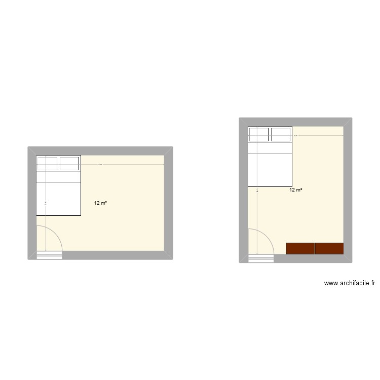 ma chambre. Plan de 2 pièces et 24 m2