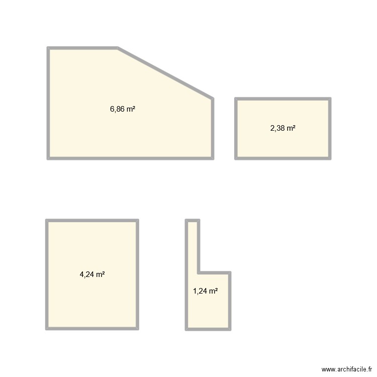 diane. Plan de 4 pièces et 15 m2