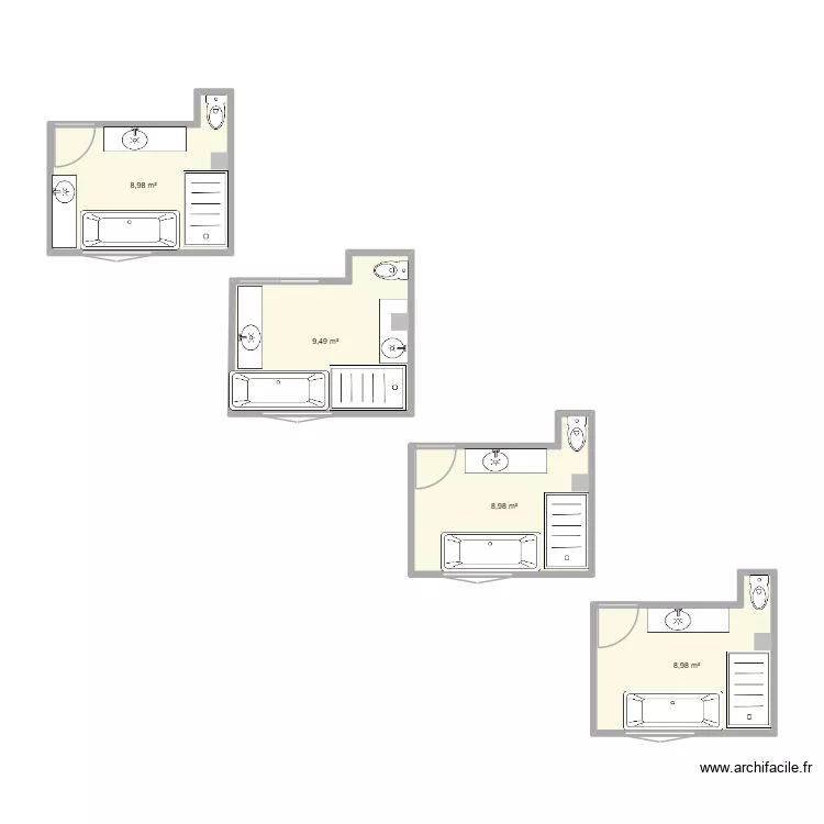 SDB 109. Plan de 4  et 36 m²