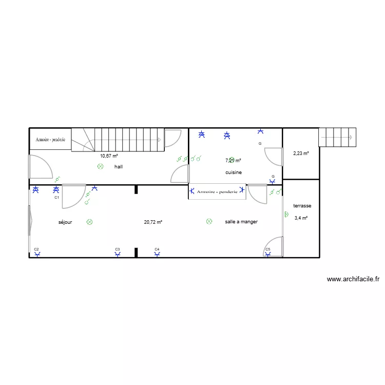 CHANNOURI. Plan de 5  et 44 m²