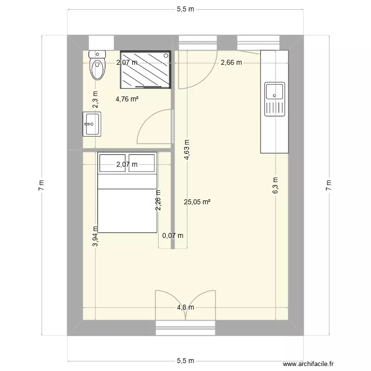 Atelier. Plan de 2 et 30 m² Atelier. Plan de 2 et 30 m²