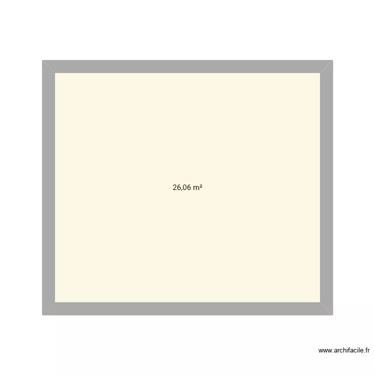 Djes. Plan de 1 Pièce et 26 m²