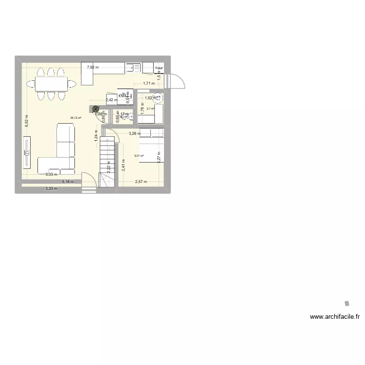 plan3. Plan de 4 pièces et 51 m²