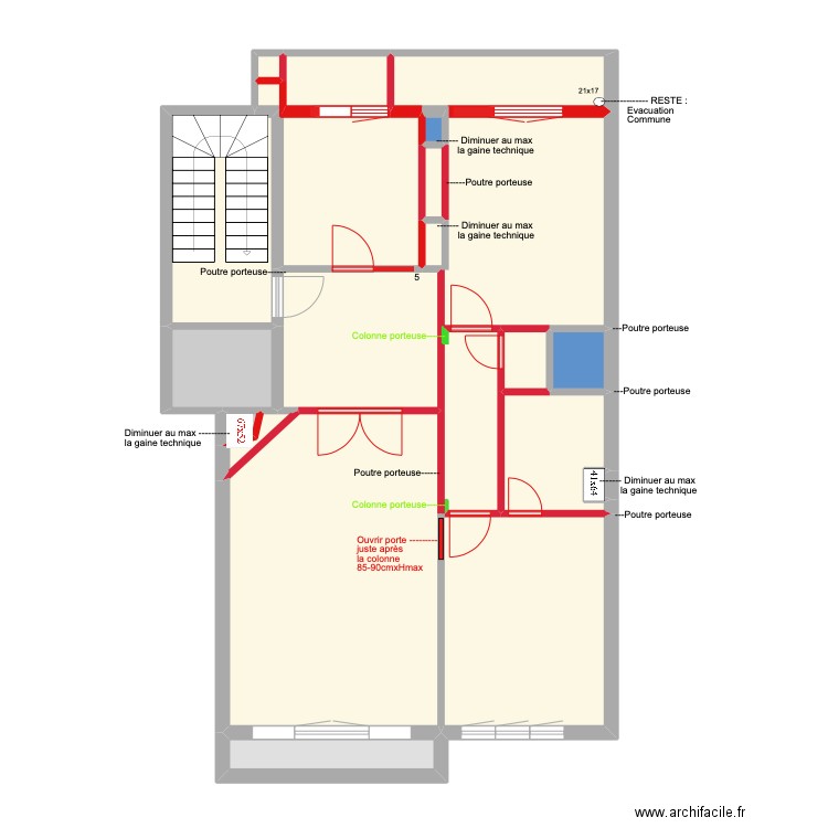 Meerlaan Démolitions. Plan de 17 pièces et 92 m2