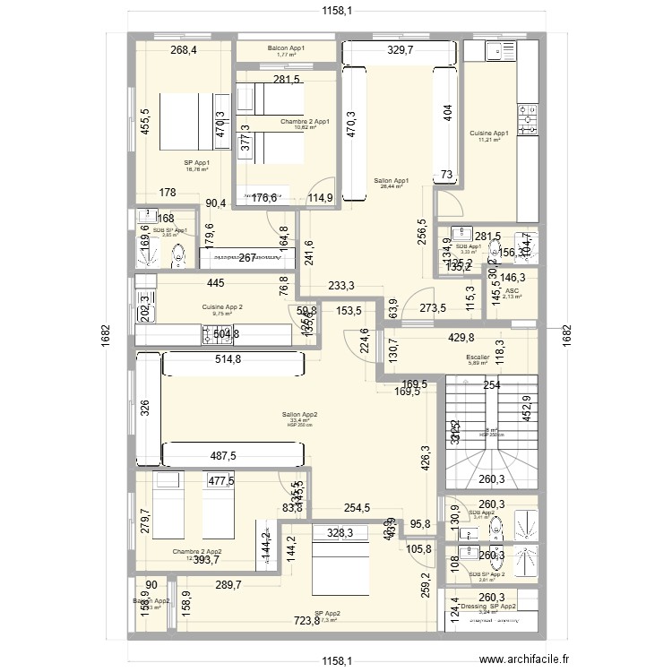 Parcelle 248 Bis. Plan de 72 pièces et 722 m2