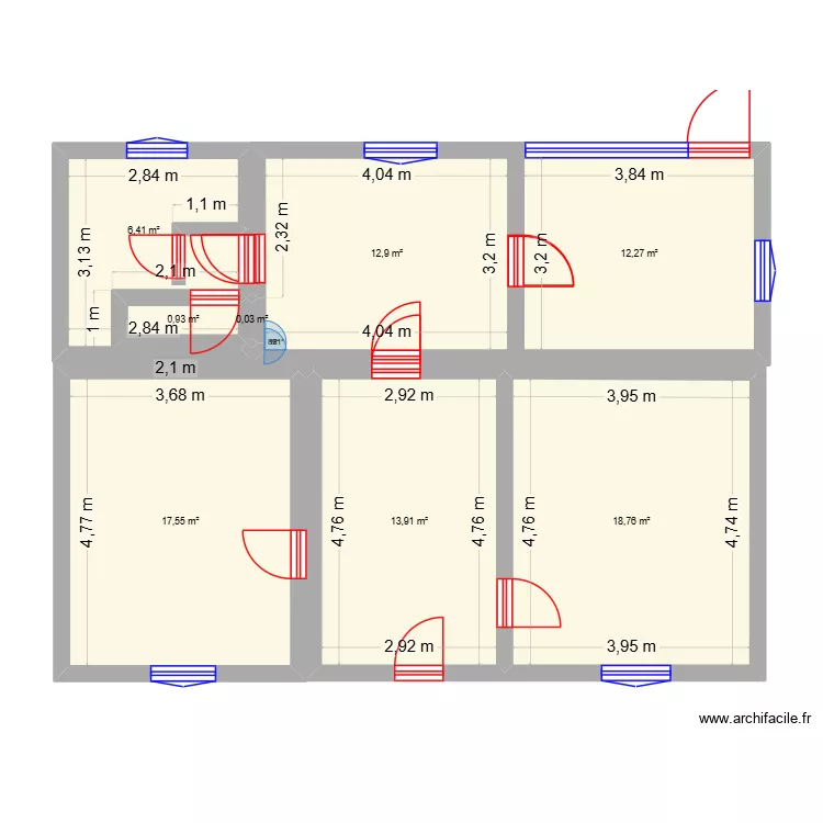 B&eacute;thines 1. Plan de 8 Pièces et 83 m²
