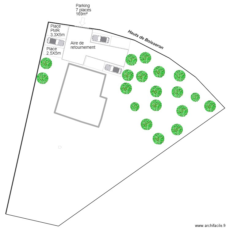 EB=Stationnement. Plan de 1 pièce et 141 m2