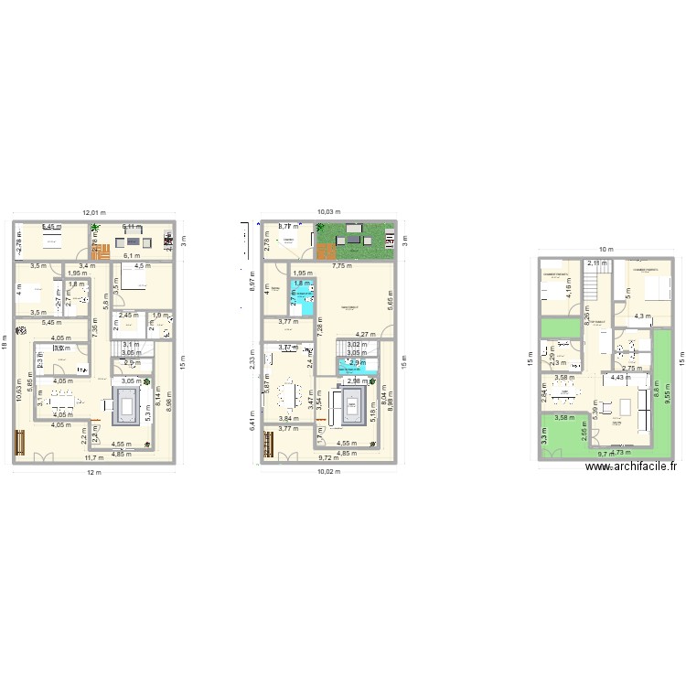 Plan khady. Plan de 31 pièces et 490 m2