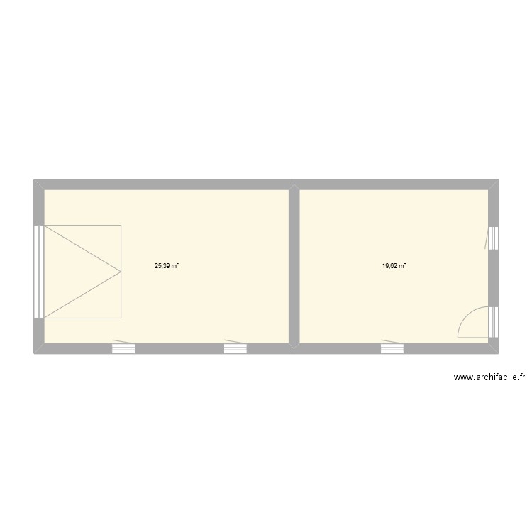 garage. Plan de 2 pièces et 45 m2